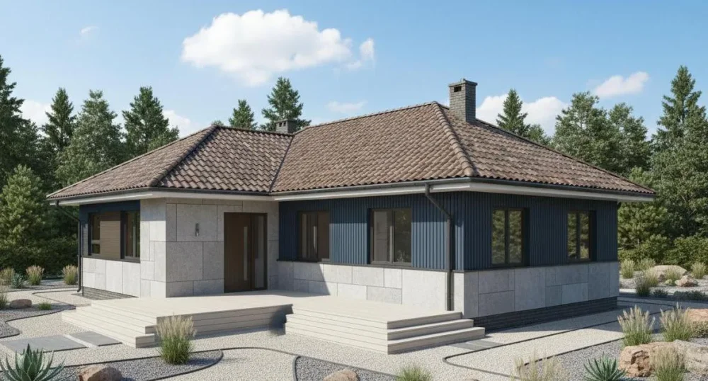 Проект Одноэтажный дом 16 на 16, 137 м2