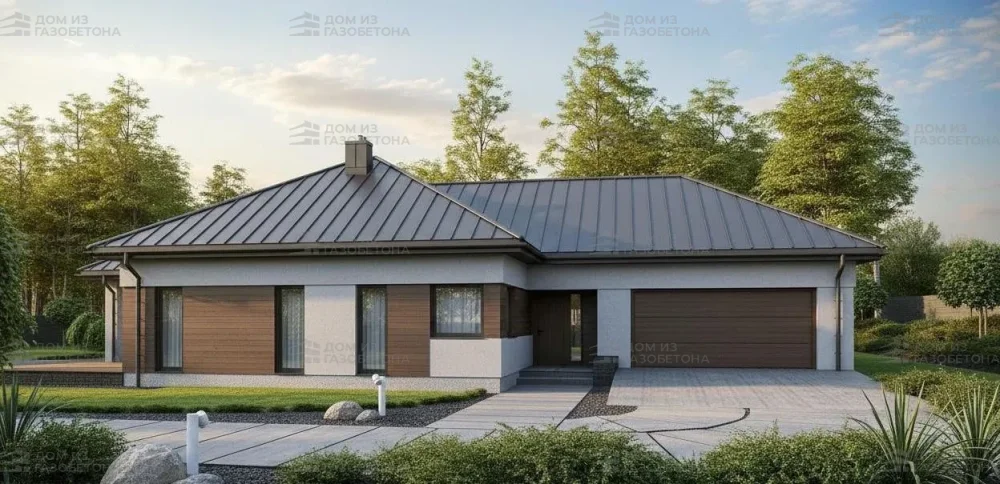 Проект Одноэтажный дом 22 на 17, 200 м2