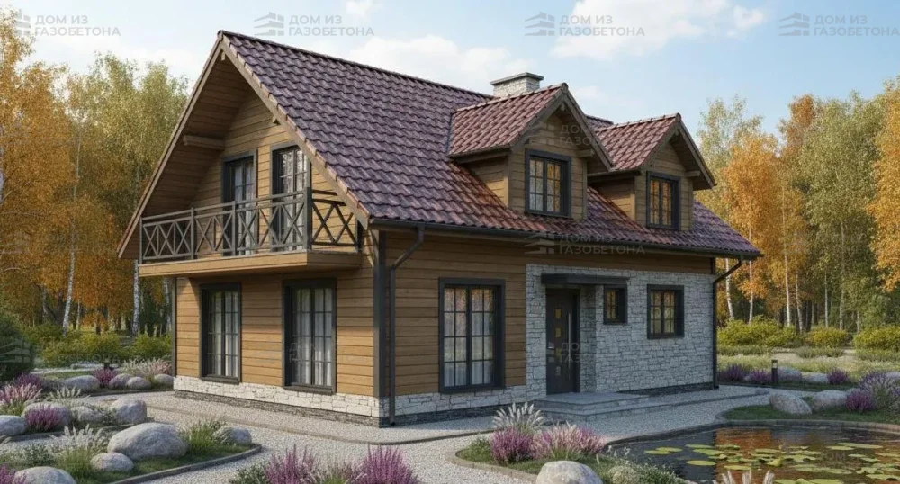 Проект Двухэтажный дом 12 на 14, 80 м2