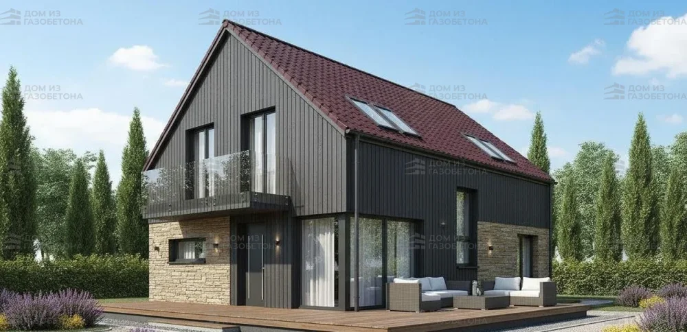 Проект Двухэтажный дом 14 на 14, 193 м2